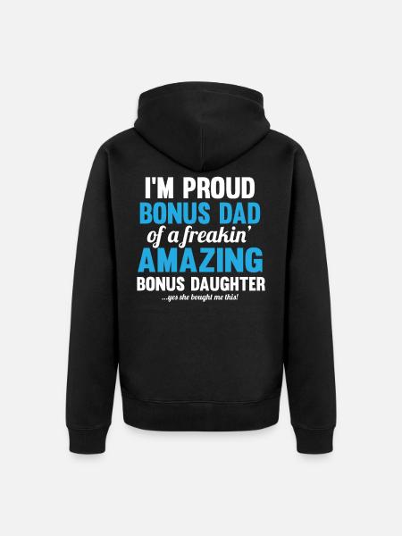 Stepdad Bonus Father - Unisex Premium Organic Zip Hoodie - black