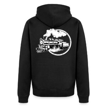 Locomotive à vapeur - Locomotive à vapeur - Veste à capuche bio Premium Unisexe - noir - Dos - Nico (187cm)