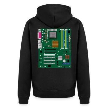 Carte mère - informatique - Veste à capuche bio Premium Unisexe - noir - Dos - Nico (187cm)