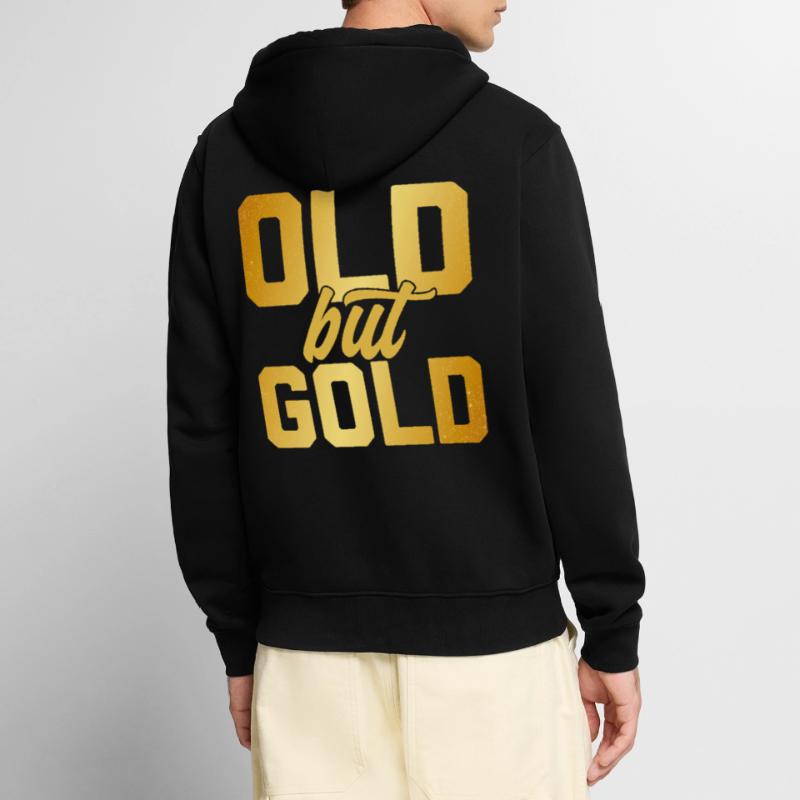 Écriture ancienne mais dorée, dorée, dorée et dorée Veste à capuche bio Premium Unisexe