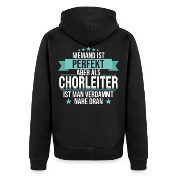Chor Chorleiter Dirigent Chorleitung Spruch - Unisex Premium Bio Zip Hoodie - Schwarz - Hinten - Nico (187cm)
