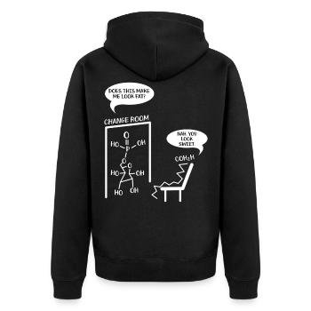 Formules chimiques pour le sucre et les graisses - Veste à capuche bio Premium Unisexe - noir - Dos - Nico (187cm)