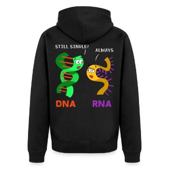Rna Strang Und Einen Dna Strang - Biologie - Unisex Premium Bio Zip Hoodie - Schwarz - Hinten - Nico (187cm)