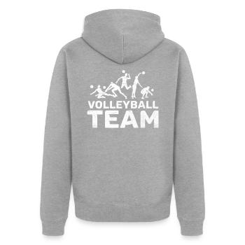 Volleyball Team - Unisex Premium Bio Zip Hoodie - Grau meliert - Hinten - Nico (187cm)