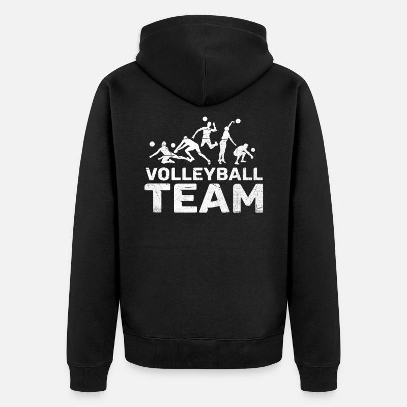 Équipe de volley - Veste à capuche bio Premium Unisexe - noir