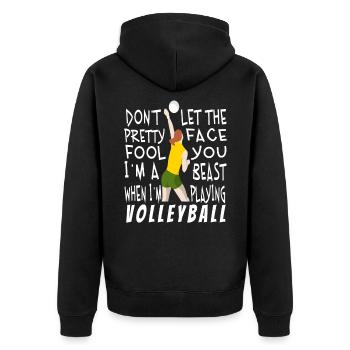 Volleyball volleyball players - Unisex Premium Organic Zip Hoodie - black - Back - Nico (187cm)