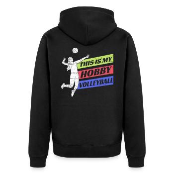 Volleyball volleyball - Unisex Premium Organic Zip Hoodie - black - Back - Nico (187cm)