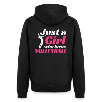 Joueurs de volley-ball de volley-ball - Veste à capuche bio Premium Unisexe - noir - Dos - Nico (187cm)