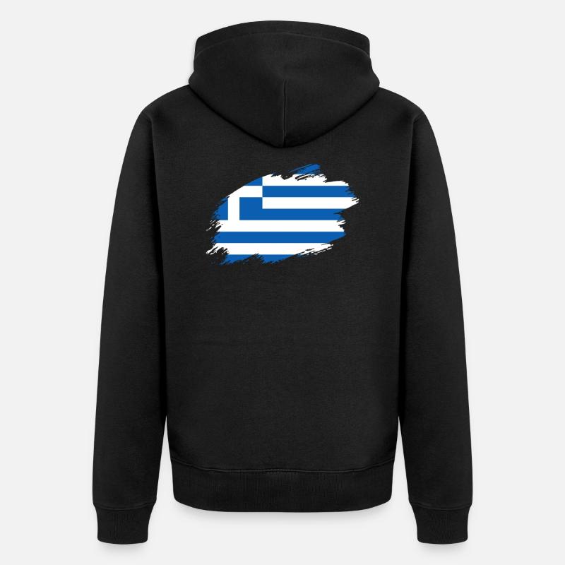 Drapeau grec - Veste à capuche bio Premium Unisexe - noir