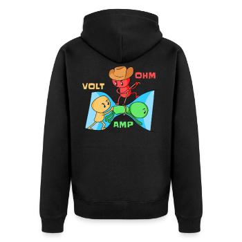 Ampli Volt Ohm - Physique - Veste à capuche bio Premium Unisexe - noir - Dos - Nico (187cm)