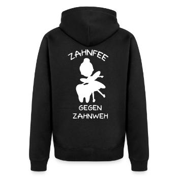 Zahnarzt Zahn Zahnfee Zahnliebe Geschenk Spruch - Unisex Premium Bio Zip Hoodie - Schwarz - Hinten - Nico (187cm)