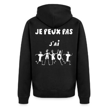 je peux pas j'ai tarot - Veste à capuche bio Premium Unisexe - noir - Dos - Nico (187cm)