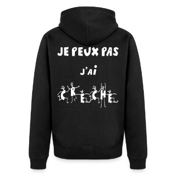je peux pas j'ai creche - Veste à capuche bio Premium Unisexe - noir - Dos - Nico (187cm)