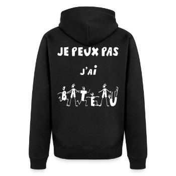 je peux pas j'ai bateau - Veste à capuche bio Premium Unisexe - noir - Dos - Nico (187cm)