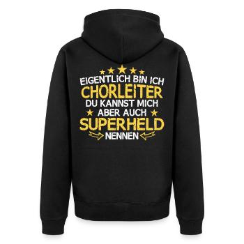 Chor Chorleiter Dirigent Chorleitung Spruch - Unisex Premium Bio Zip Hoodie - Schwarz - Hinten - Nico (187cm)