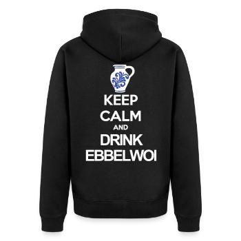 keep calm and drink ebbelwoi äppelwoi bembel hesse - Unisex Premium Bio Zip Hoodie - Schwarz - Hinten - Nico (187cm)