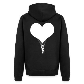 Parachute skydiving white - Unisex Premium Organic Zip Hoodie - black - Back - Nico (187cm)
