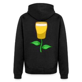 Bière tulipe - bière artisanale - Veste à capuche bio Premium Unisexe - noir - Dos - Nico (187cm)