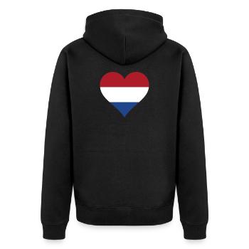 Pays-bas Hollande drapeau néerlandais drapeau coeur - Veste à capuche bio Premium Unisexe - noir - Dos - Nico (187cm)