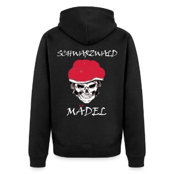 schwarzwaldmädel schwarzwald schwarzwaldmarie - Unisex Premium Bio Zip Hoodie - Schwarz - Hinten - Nico (187cm)