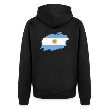 Argentine Drapeau Argentine drapeau - Veste à capuche bio Premium Unisexe - noir - Dos - Nico (187cm)