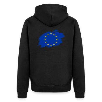 Drapeau du drapeau de l'Europe - Veste à capuche bio Premium Unisexe - noir - Dos - Nico (187cm)