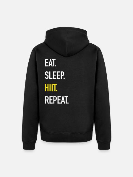 HIIT High-Intensive-Interval-Training Workout - Unisex Premium Bio Zip Hoodie - Schwarz