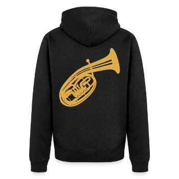 Instrument de musique à vent corne ténor cor ténor joueur corne - Veste à capuche bio Premium Unisexe - noir - Dos - Nico (187cm)