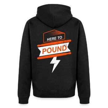 Here To Pound - Drum - Unisex Premium Organic Zip Hoodie - black - Back - Nico (187cm)