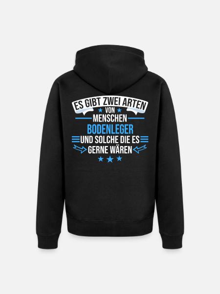 Bodenleger Handwerker Parkettleger Beruf Spruch - Unisex Premium Bio Zip Hoodie - Schwarz
