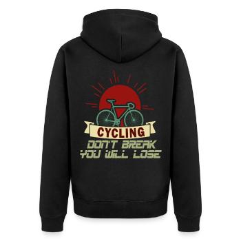 Modernen Rennrad - Radfahren - Unisex Premium Bio Zip Hoodie - Schwarz - Hinten - Nico (187cm)