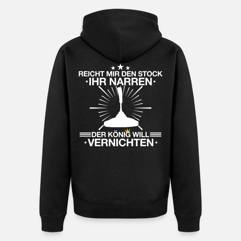 Stockschießen Eisstockschießen Eisstock Spruch - Unisex Premium Bio Zip Hoodie - Schwarz