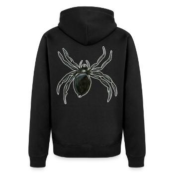 spinne - spinne - spinne - zentrifuge - aranha - Unisex Premium Bio Zip Hoodie - Schwarz - Hinten - Nico (187cm)