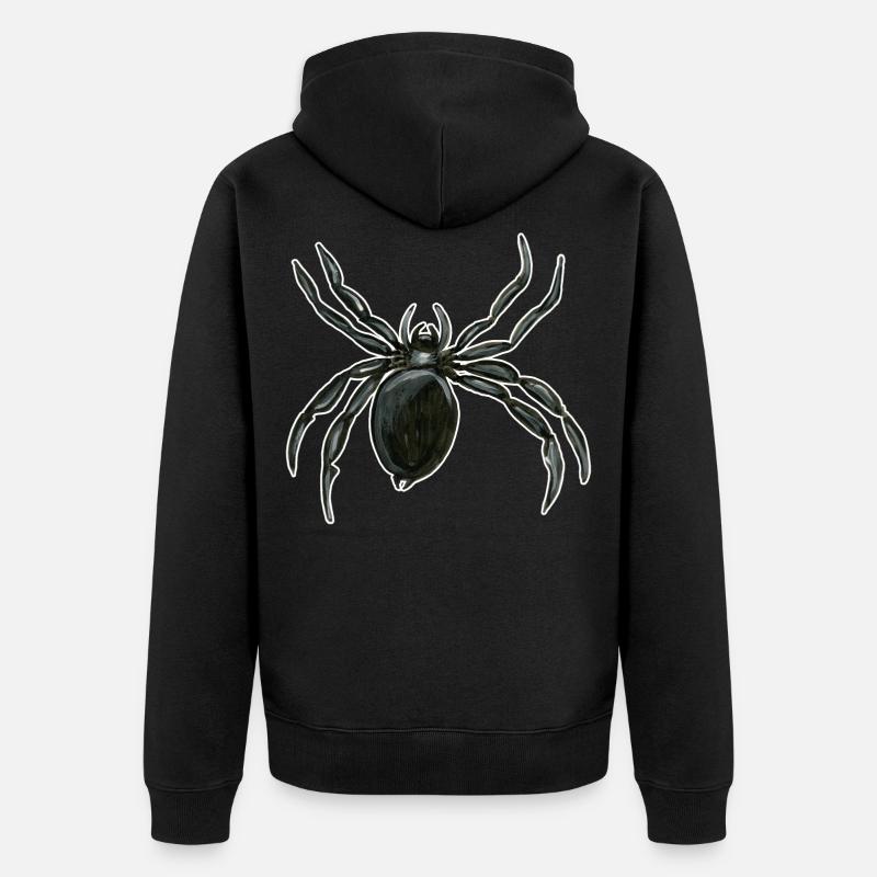 araignée - spider - spinne - zentrifuge - aranha - Veste à capuche bio Premium Unisexe - noir