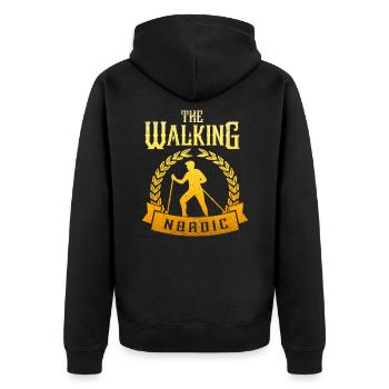 Nordic walking saying - Unisex Premium Organic Zip Hoodie - black - Back - Nico (187cm)