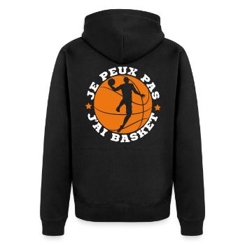Je Peux Pas J'ai Basket Basketball - Veste à capuche bio Premium Unisexe - noir - Dos - Nico (187cm)