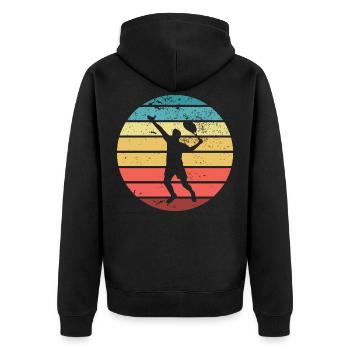 Joueur de tennis tennis raquette sport silhouette - Veste à capuche bio Premium Unisexe - noir - Dos - Nico (187cm)