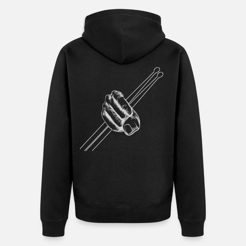 Baguettes de batteur - Veste à capuche bio Premium Unisexe - noir