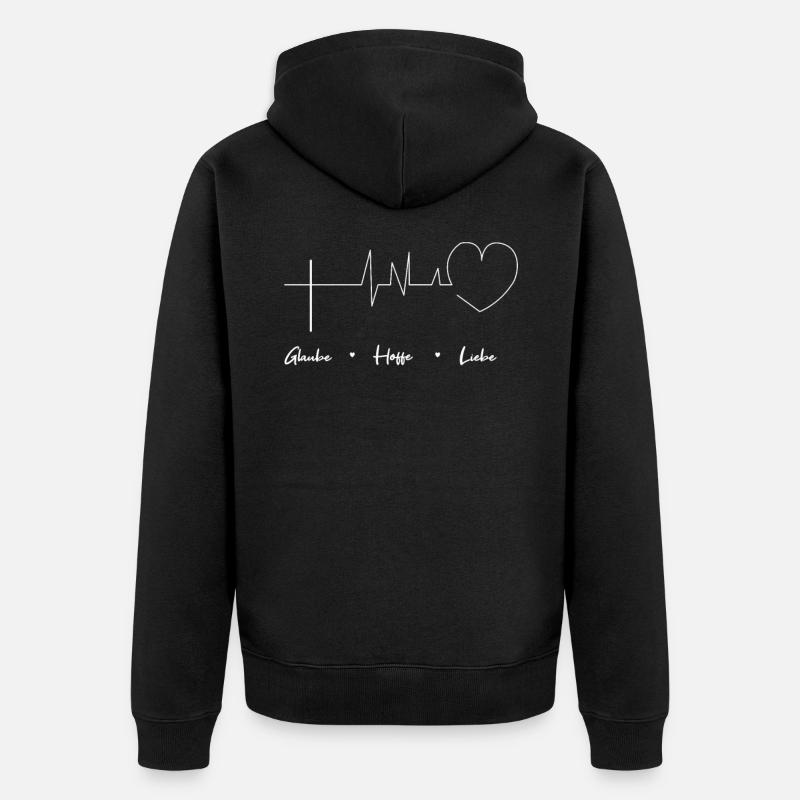 Glaube Hoffe liebe Gläubig - Unisex Premium Bio Zip Hoodie - Schwarz