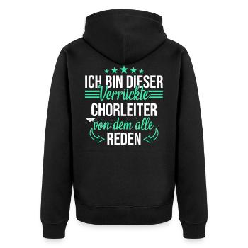 Chor Chorleiter Dirigent Chorleitung Spruch - Unisex Premium Bio Zip Hoodie - Schwarz - Hinten - Nico (187cm)