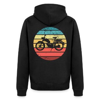 Cyclomoteur cyclomoteur scooter moto vintage deux temps - Veste à capuche bio Premium Unisexe - noir - Dos - Nico (187cm)