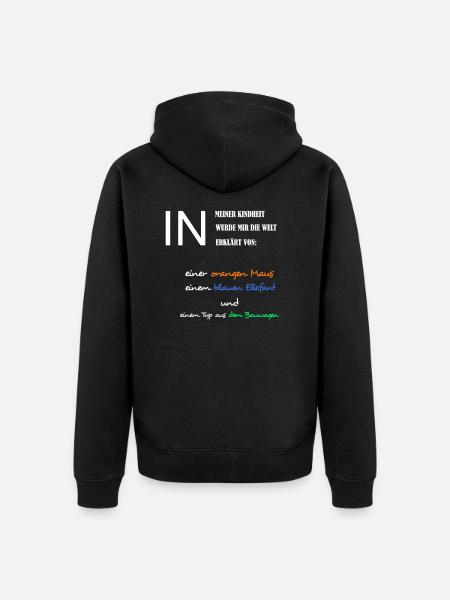 Kind der 90er 90er Jahre - Unisex Premium Bio Zip Hoodie - Schwarz
