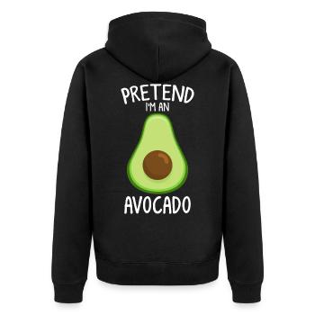 Pretend I'm An Avocado Funny Halloween Fruit Gifth - Unisex Premium Organic Zip Hoodie - black - Back - Nico (187cm)