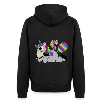 péter péter licorne - Veste à capuche bio Premium Unisexe - noir - Dos - Nico (187cm)