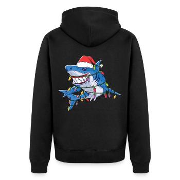 Santa Shark Christmas Lights - Veste à capuche bio Premium Unisexe - noir - Dos - Nico (187cm)
