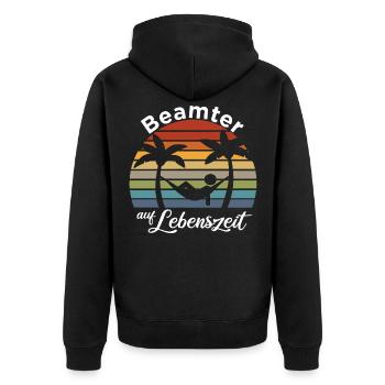 Beamter 4 Life Beamter auf Lebenszeit Büro Kollege - Unisex Premium Bio Zip Hoodie - Schwarz - Hinten - Nico (187cm)
