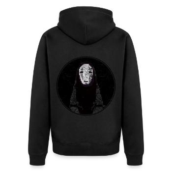 no face - Unisex Premium Organic Zip Hoodie - black - Back - Nico (187cm)