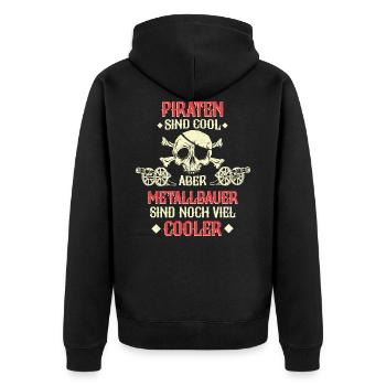 Metallbauer Metallbau Handwerker Beruf Spruch - Unisex Premium Bio Zip Hoodie - Schwarz - Hinten - Nico (187cm)