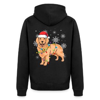 Golden Retriever Santa Christmas Dog Lover Gift - Unisex Premium Bio Zip Hoodie - Schwarz - Hinten - Nico (187cm)