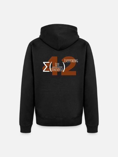42 is the answer Answer - Unisex Premium Organic Zip Hoodie - black